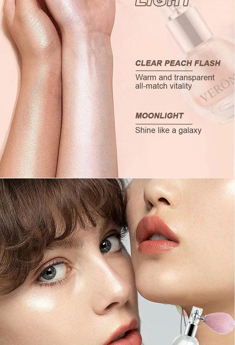 High Gloss Body Diamond Shimmering Spray Powder Highlight Powder Makeup Suitable for Facial and Body Skin Hair Clothes Cosmetics