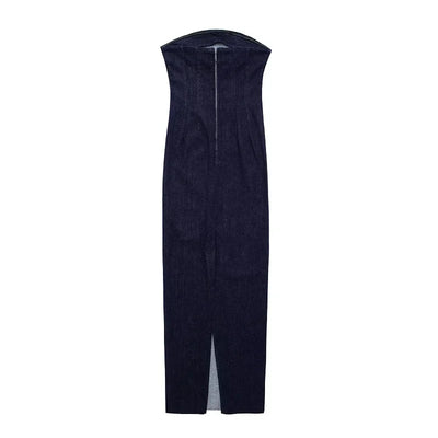 Off Shoulder Denim Dress Woman Blue Corset Long Dress Women Midi Bodycon Dresses For Women 2025 Elegant Party Dresses
