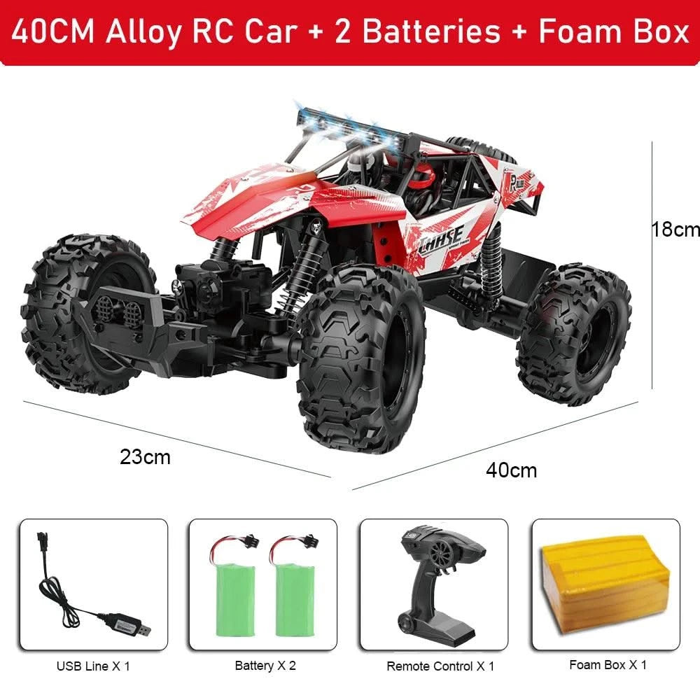 1:10 4WD RC Car With Led Lights Remote Control Cars Buggy Off Road 4x4 Radio Control Alloy Trucks Boys Toys for Chil
