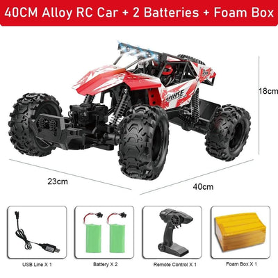 1:10 4WD RC Car With Led Lights Remote Control Cars Buggy Off Road 4x4 Radio Control Alloy Trucks Boys Toys for Chil