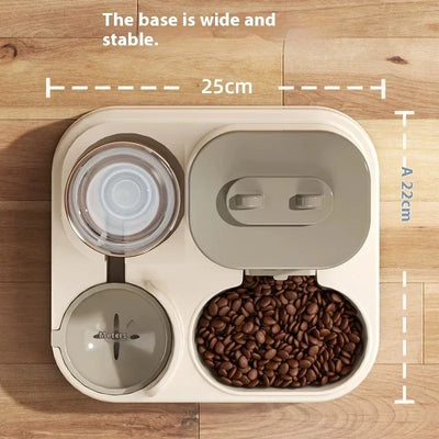 Dog Auto Feeder and Water Dispenser Gravity Food Feeder and Waterer Set with Pet Food Bowl Universal Pet Products