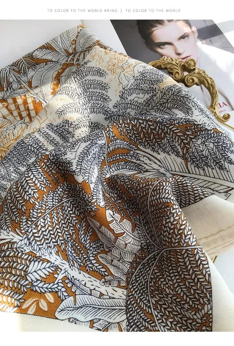 women's autumn and winter silk and wool dual purpose high-end scarves  large
