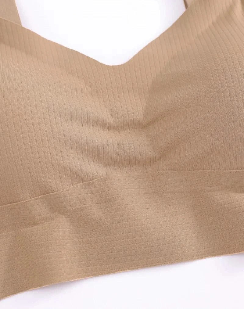 Plus Size Women Seamless Bras Sexy V Waist Brassiere Padded Wireless Soft Sleepwear Female Solid Breathable Underwear Lingerie