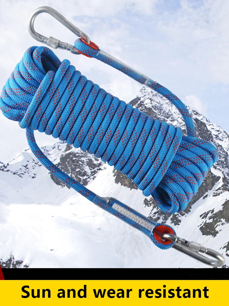 Thickened 10m Safety Life Rope Climbing Rope Static Rock Mountaineering Rope Outdoor Survival Fire Escape Car Rescue