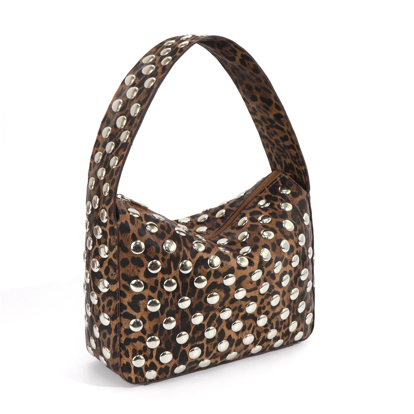 Fashionable Studded Purses Shoulder Hobo Bag Punk Women Small Shouder Purse Vegan Leather Designer Handbags Streetwear
