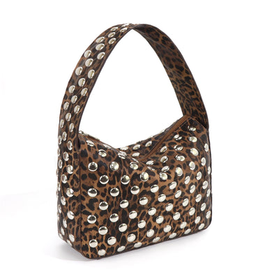 Fashionable Studded Purses Shoulder Hobo Bag Punk Women Small Shouder Purse Vegan Leather Designer Handbags Streetwear