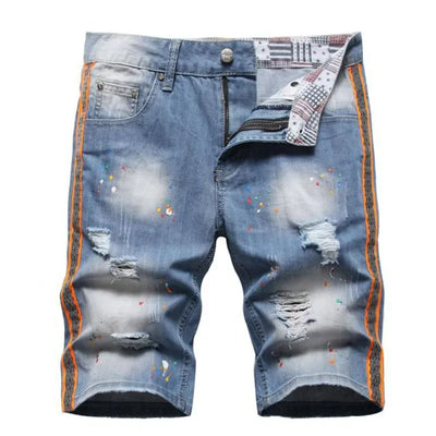 2023 Summer New Mens Ripped Short Jeans Brand Clothing Bermuda Cotton Shorts Men Thin Breathable Casual Denim Shorts