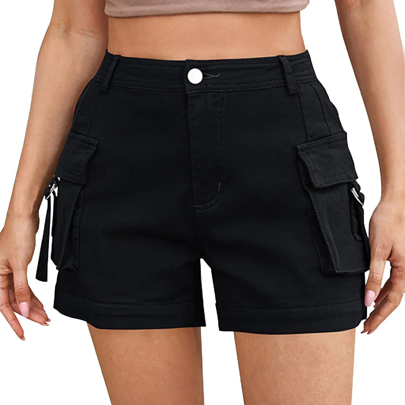 Shorts For Women Cargo Shorts Knee Length Elastic Waist Long Shorts Pants For Summer Casual American Style Streetwear 2024