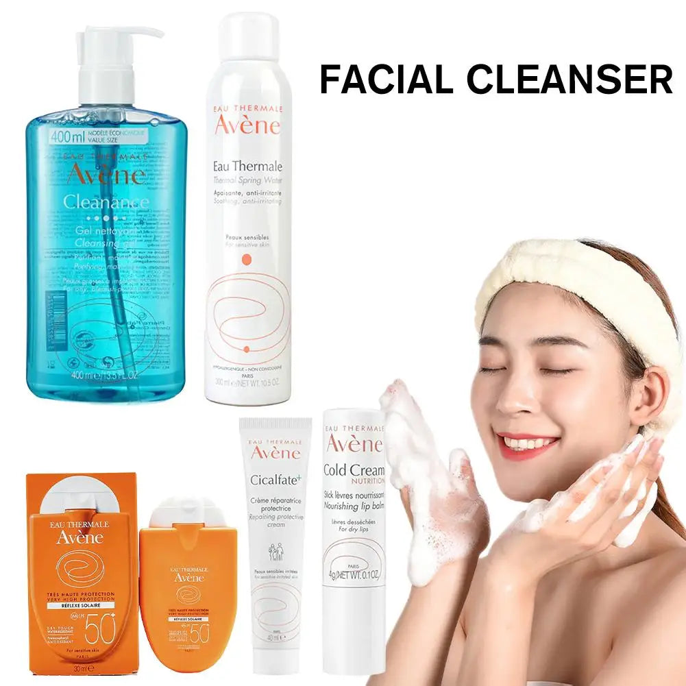 Avene Facial Deep Cleansing Cleanser Removes Face Dirt Whitening Cold Cream SPF 50+ Sunscreen Moisturizing Gel Skin Care