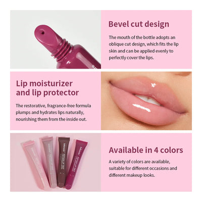 Plump Moisturizing Glossy Mirror Lip Gloss Nutritious Lip Oil Cosmetic Portable Lip Makeup Reduce Fine Lines On Lips For Women