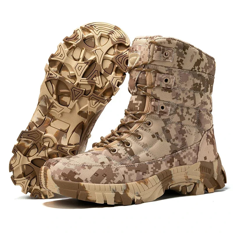 2025 Men Boots Tactical Shoes High Top Hiking Durable  Anti-Slip Outdoor Climbing Trekking Shoe Military Tactical Low Boots Male