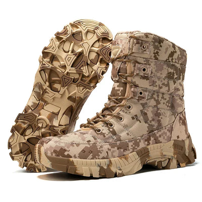2025 Men Boots Tactical Shoes High Top Hiking Durable  Anti-Slip Outdoor Climbing Trekking Shoe Military Tactical Low Boots Male