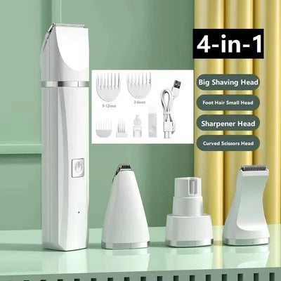 Professional 4-in-1 Electric Pet Grooming Tool Set Dog Hair Clippers USB Rechargeable Pets Haircut Trimmer Shaver Cats Supplies