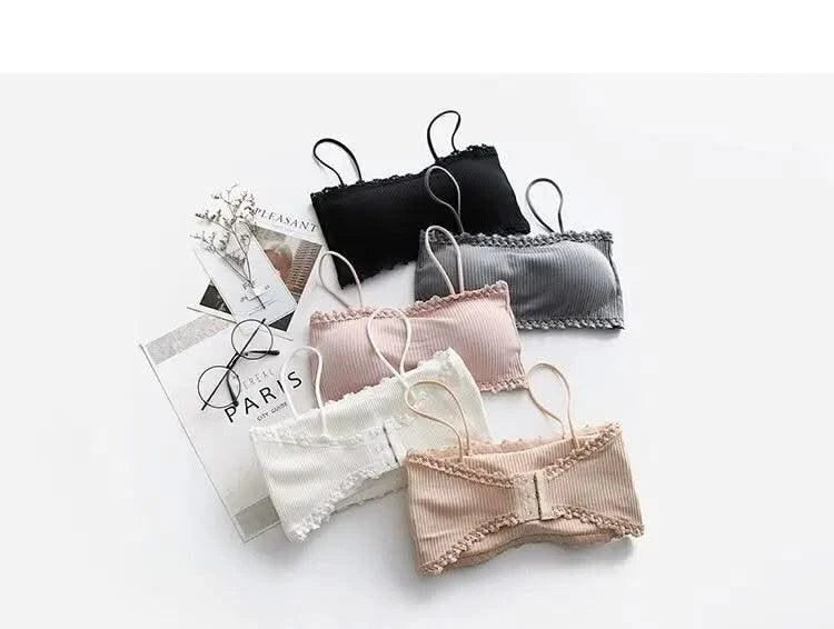 Women's Cotton Bra Female Tube Top Bra