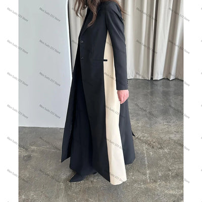 Formal Women Blazer Black and Beige Single Breasted Notch Lapel Office Lady Elegant Jacket Abayas Femme High Quality Custom 2025