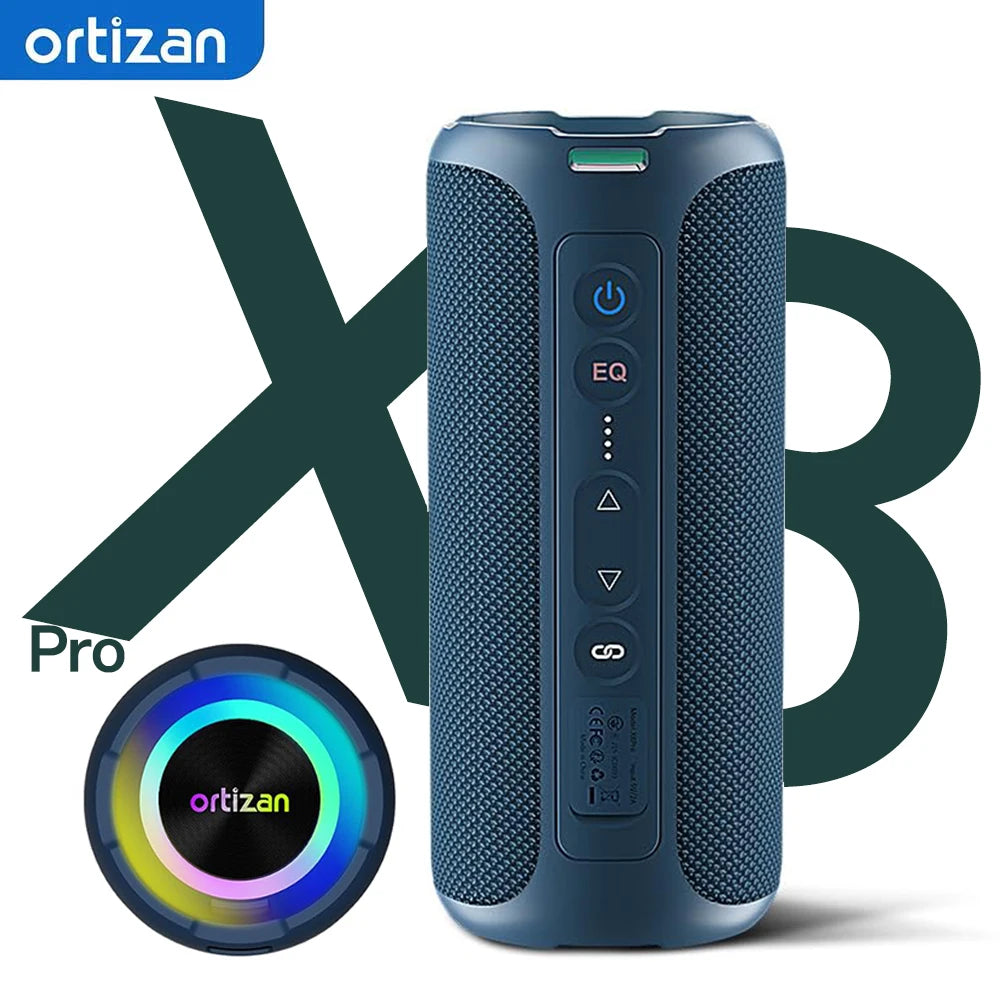 Bluetooth Speaker Wireless,IP67 Waterproof Portable Speaker with Lights,40W Loud Stereo Sound, TWS Pairing, BT5.3, Camping/Home