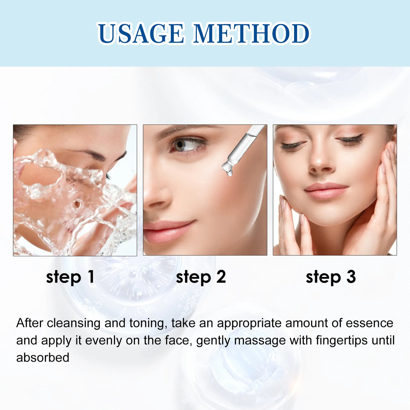 Hyaluronic Acid Facial Serum Fade Fine Line Wrinkle Shrink Pores Tightening Nourishing Deep Moisturizing Facial Skin Essence