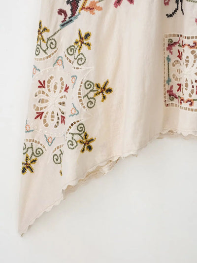 2025 Flower Embroidered Slip Dress Asymmetrical Design Sexy Fashion Casual personality Women's Dresses New Summer Dress