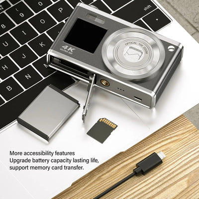 Digital Camera 2.88in IPS Screen Anti Shake 10X Optical Zoom 1000mAh Auto Focus Vlogging Camera Built in Fill Light