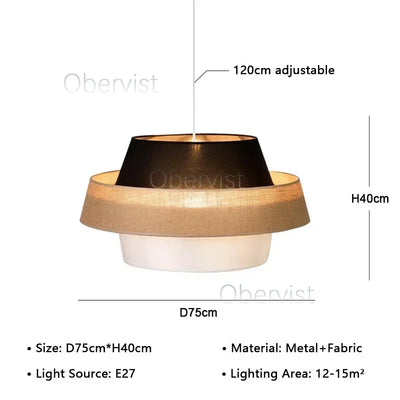 Nordic Fabric Chandelier Lighting Living Dining Bedroom Modern Restaurant E27 Pendant Lights Home Decor Hanging Lamps Fixtures