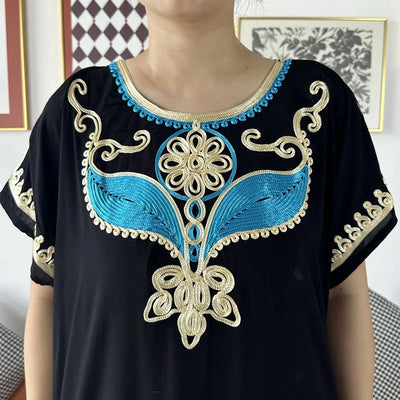 New Dubai Lady Party Summer Solid Cotton Dress with Scarfs African Dashiki Women Maxi Cotton Embroider Loose Vestidos