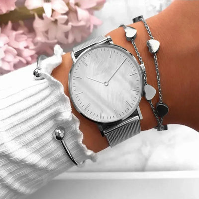 Luxury Brand Watches For Women Fashion Alloy Analog Ladies Quartz Wrist Watches Simple Elegant Women Watch Gifts Montre Femme