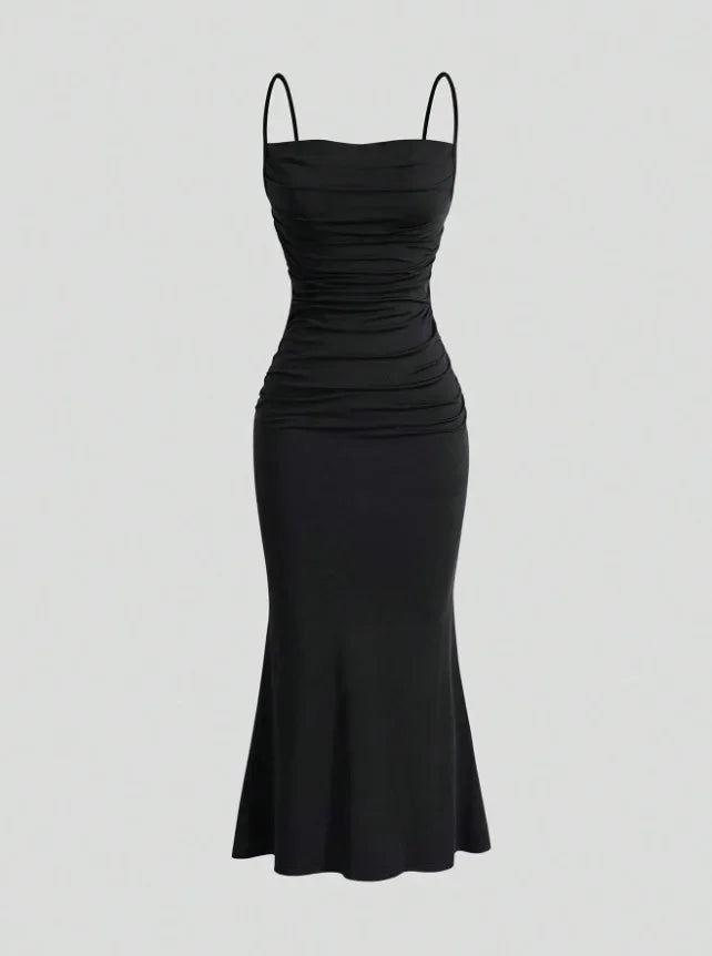 Women's Dress 2025 Spring Summer Elegant Party Fitting Slim Spaghetti Strap Mermaid Hem Maxi Fashion Lady Party Dresses Vestidos