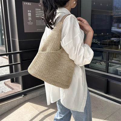 Fashion Straw Bag Designer Shoulder Bag Women Tote Summer Beach Vacation Bag Bohemian Shopping Pocket Crossover Sacos De Ombro