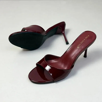 Slip On Ladies Stiletto Heels Shoes New In Summer Spring Luxury Female Slides Footwear Fashion Round Toe Women Heels Pumps Shoes