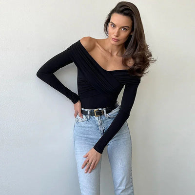 Women Spring Sexy Red Bodysuits Backless Solid Corset Slim Fashion Crossed Bodysuits Long Sleeves Casual Female Knitted Rompers