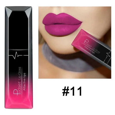Waterproof Nude Matte Velvet Glossy Lip Gloss Lipstick Lip Balm Sexy Red Lip Tint 21 Colors Women Fashion Makeup Lipstick Tube