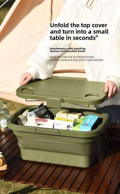 garden  Multi functional hand-held basket storage box for picnic, outdoor camping, picnic basket set, folding water bucket
