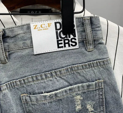 Man Denim Shorts Slim Hip Hop Skinny Graphic Short Jeans Pants For Men Designer Jorts Sale Trend 2024 New In With Youthful Emo