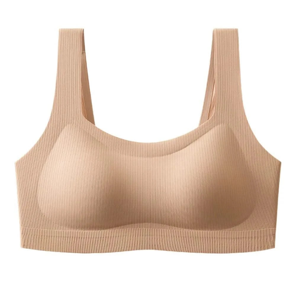 Comfortable Simple Wireless Bras Shockproof Full Cup Push Up Bras Beauty Back Anti-sagging Seamless Underwear Women