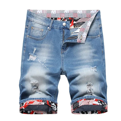 2023 Summer New Mens Ripped Short Jeans Brand Clothing Bermuda Cotton Shorts Men Thin Breathable Casual Denim Shorts