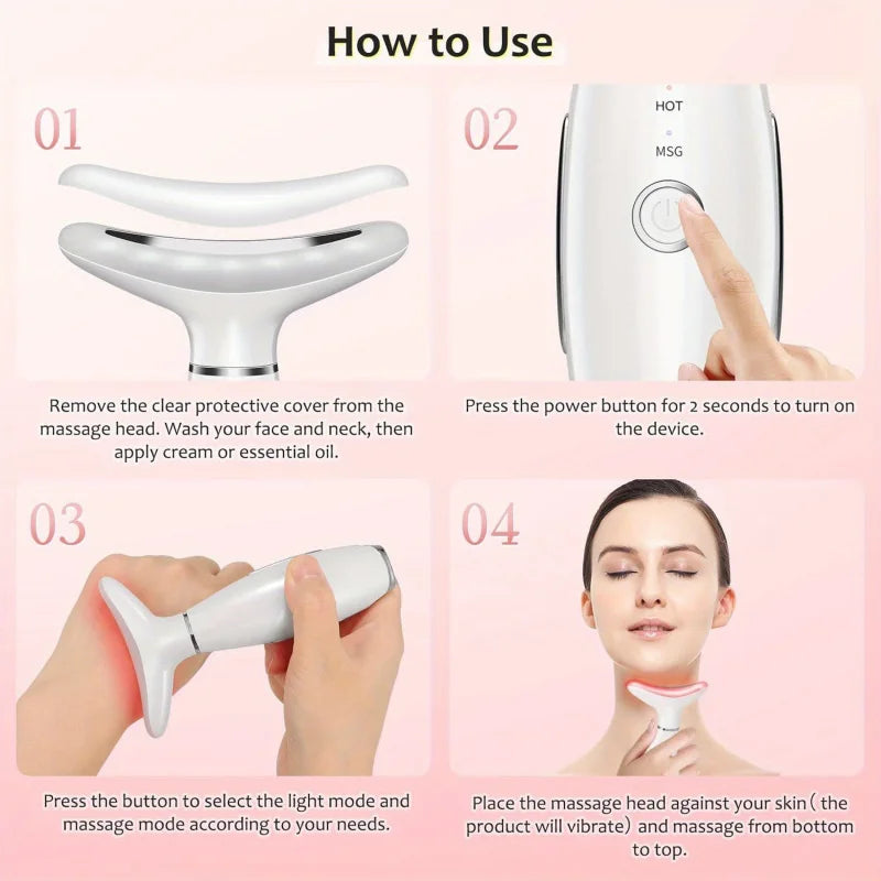 Suitable for facial and neck massager，3Massage Mode，Face Neck Care Tool Beauty Device