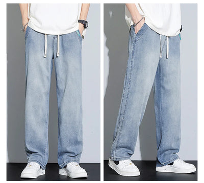 Men's Summer Pants Baggy Thin Model Jeans Pant Wide Legs Loose Casual Trousers Y2k Man Clothing Designer Clothes Man Jean Jorts