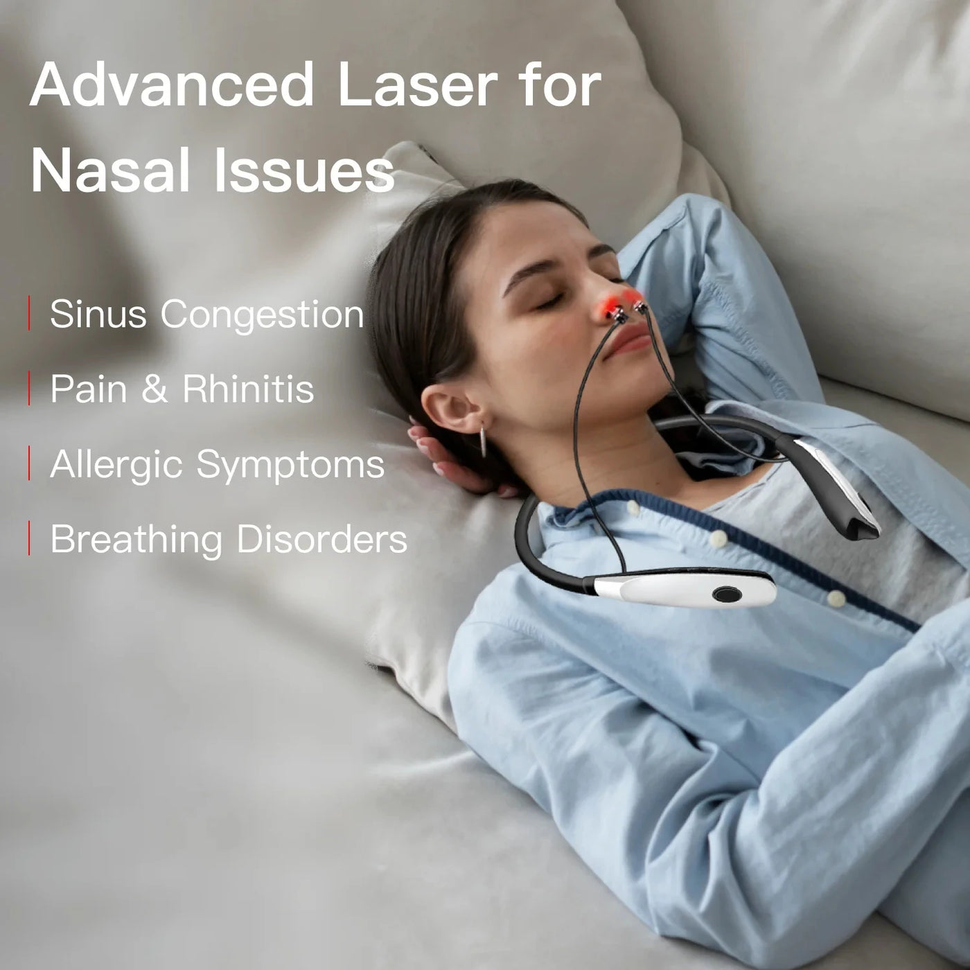 Red Light Therapy Device Laser for Ear Nose Treatment Pain Relief and Blood Circulation 650nm 5mW Portable Home Use CE Certified