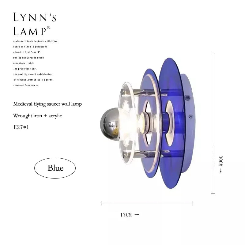 Creative Artist Home Decor Lamp Modern UFO Flying Saucer Wall Lamps Medieval Bedroom bedside Living Room Wall Hanging Lights LED