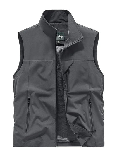 Summer Vest Men's Work Vest Large Size Golf Sleeveless Jacket Tactical windbreaker Hunting Camping Fishing waterproof Coat Parka