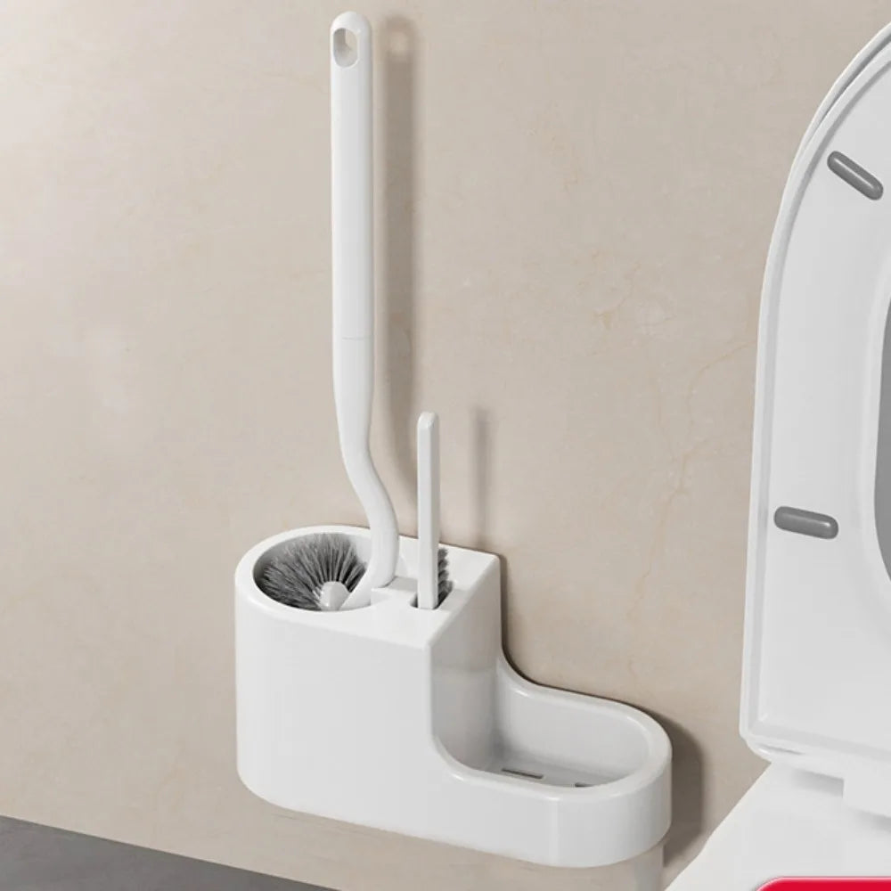 Cleaning Tools Long Handle Toilet Brush Set Wall Mounted Hanging Hole Cleaning Brush Durable Toilet Scrubber Bathroom