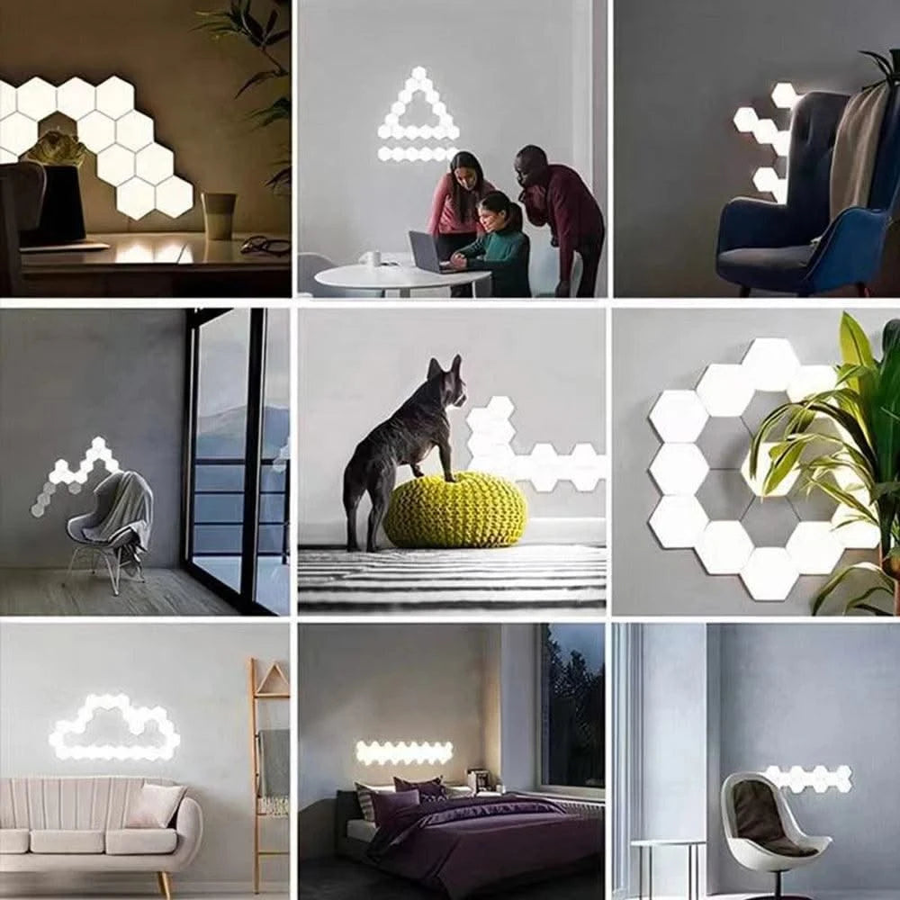 RGB Hexagonal Quantum Lamp LED Smart Wall Light Panels APP Remote Control Ambient Night Light DIY Shape Game Room Decor