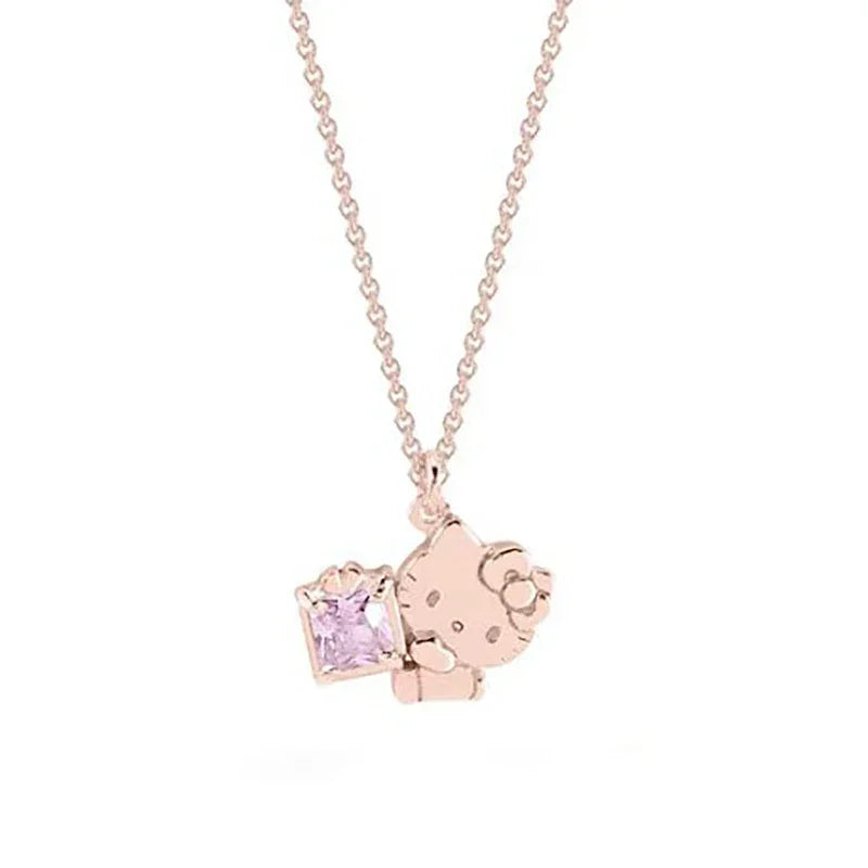 Sanrios Luxury Necklaces Anime Hellokitty Cinnamoroll Clavicle Chain Necklace for Women Jewelry Wedding Party Birthday Girl Gift