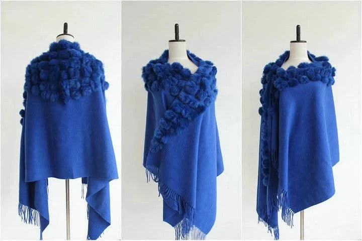 Winter Thick  Genuine Rabbit Fur Scarf for Women