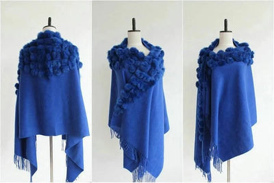 Winter Thick  Genuine Rabbit Fur Scarf for Women