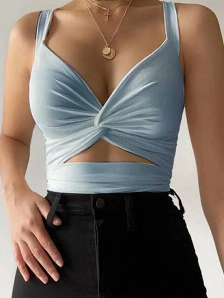 Women Sleeveless Short Crop tops Vest Tank Top