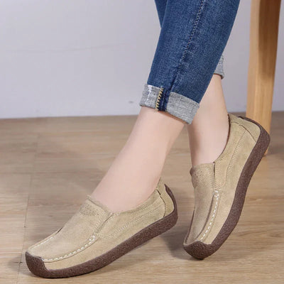Women Slip on Loafers Shoes for Ballet Flats Ladies Spring Microfiber Retro Flats Shoes Female Spring Moccasins Casual Sneakers