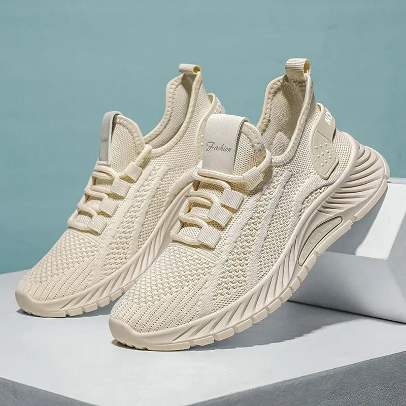 2025 Designer Women Casual Sneakers Sports Shoes Fashion Brand Lace Up Loafers Female Knitted Mesh Breathable Shoes for Women