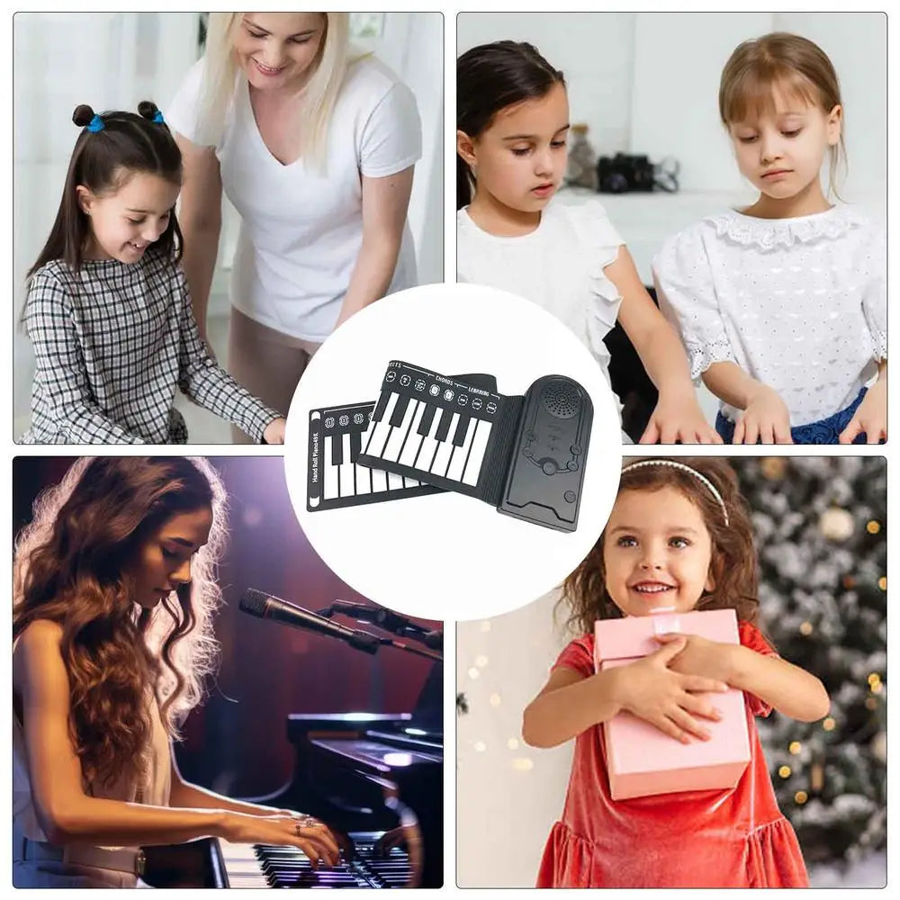 Roll Up Piano Keyboard Foldable Hand Roll Piano 49 Keys Hand Roll Piano For Beginners Kids Adults Educational Toys For Home