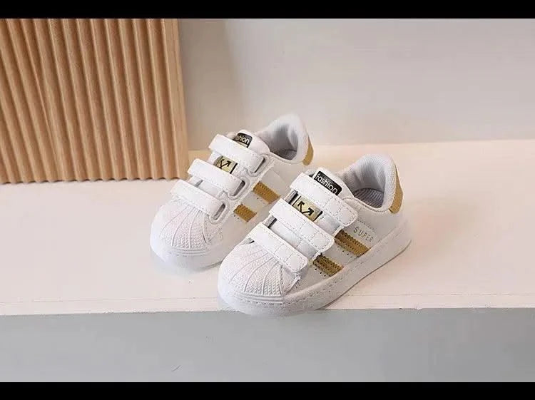 Children's Sports Shoes Spring and Fall Four Seasons Models Boys and Girls Casual Board Shoes Shell Head Small White Shoes